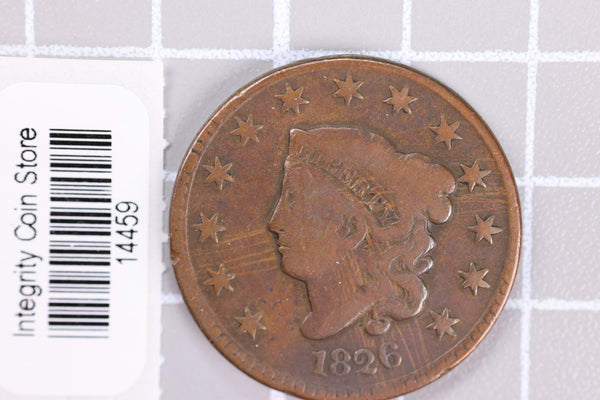 1826 Large Cent, Affordable Circulated Coin, Store Sale #14459