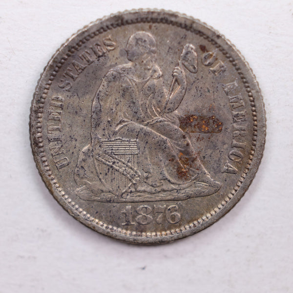 1876-S Seated Liberty Dime., Extra Fine Circulated Coin., Store Sale #DE0371.