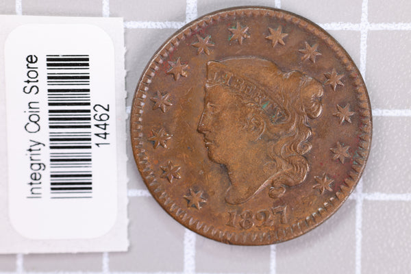 1827 Large Cent, Affordable Circulated Coin, Store Sale #14462