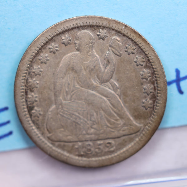 1852 Seated Liberty Dime., Very Fine Circulated Coin., Store Sale #DE0379.