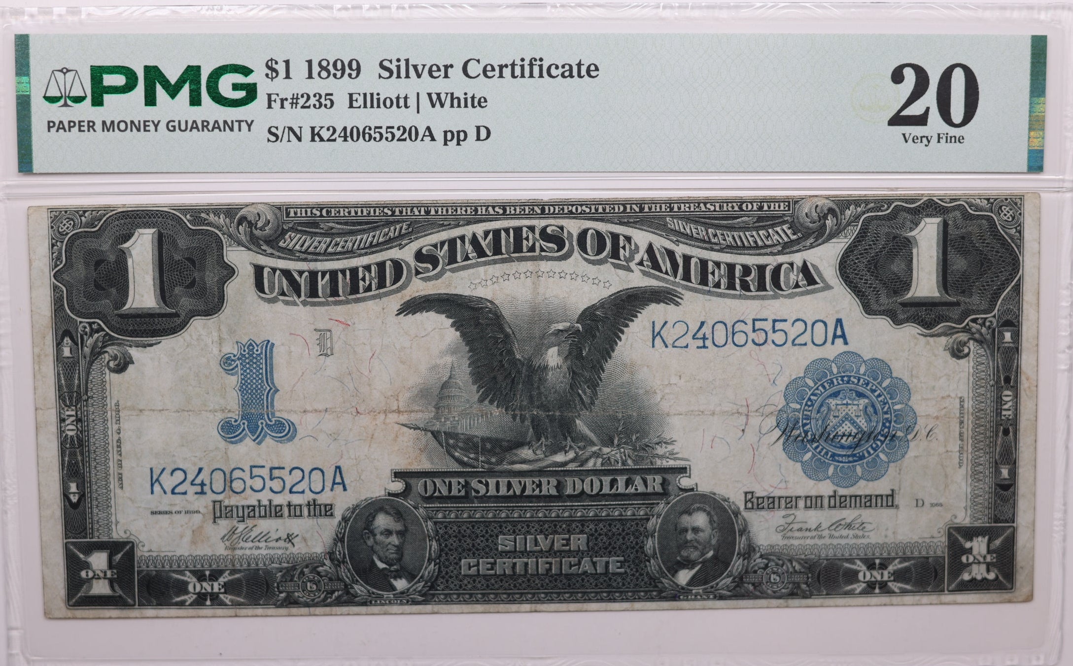 1899 $1 Silver Certificate, Fr#235, PMG VF-20, Store Sale #GLSC023