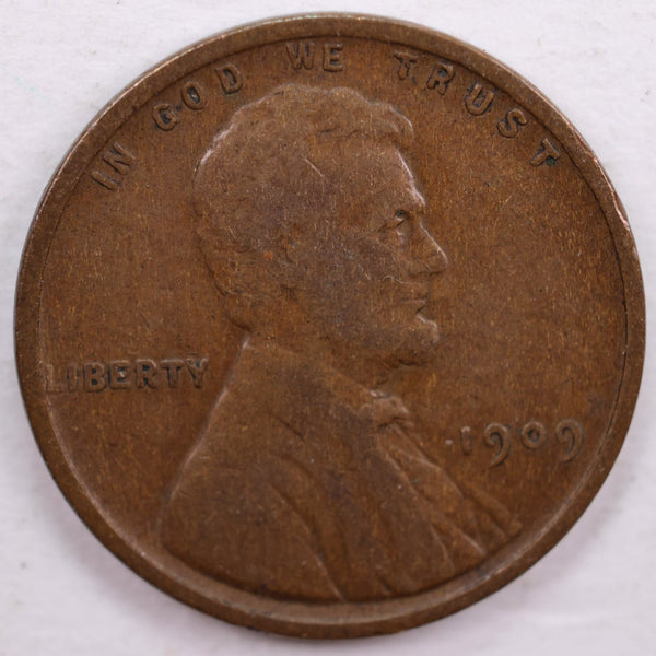 1909 VDB Lincoln Wheat Cent, Very FIne Circulated Coin, Store #CT0056