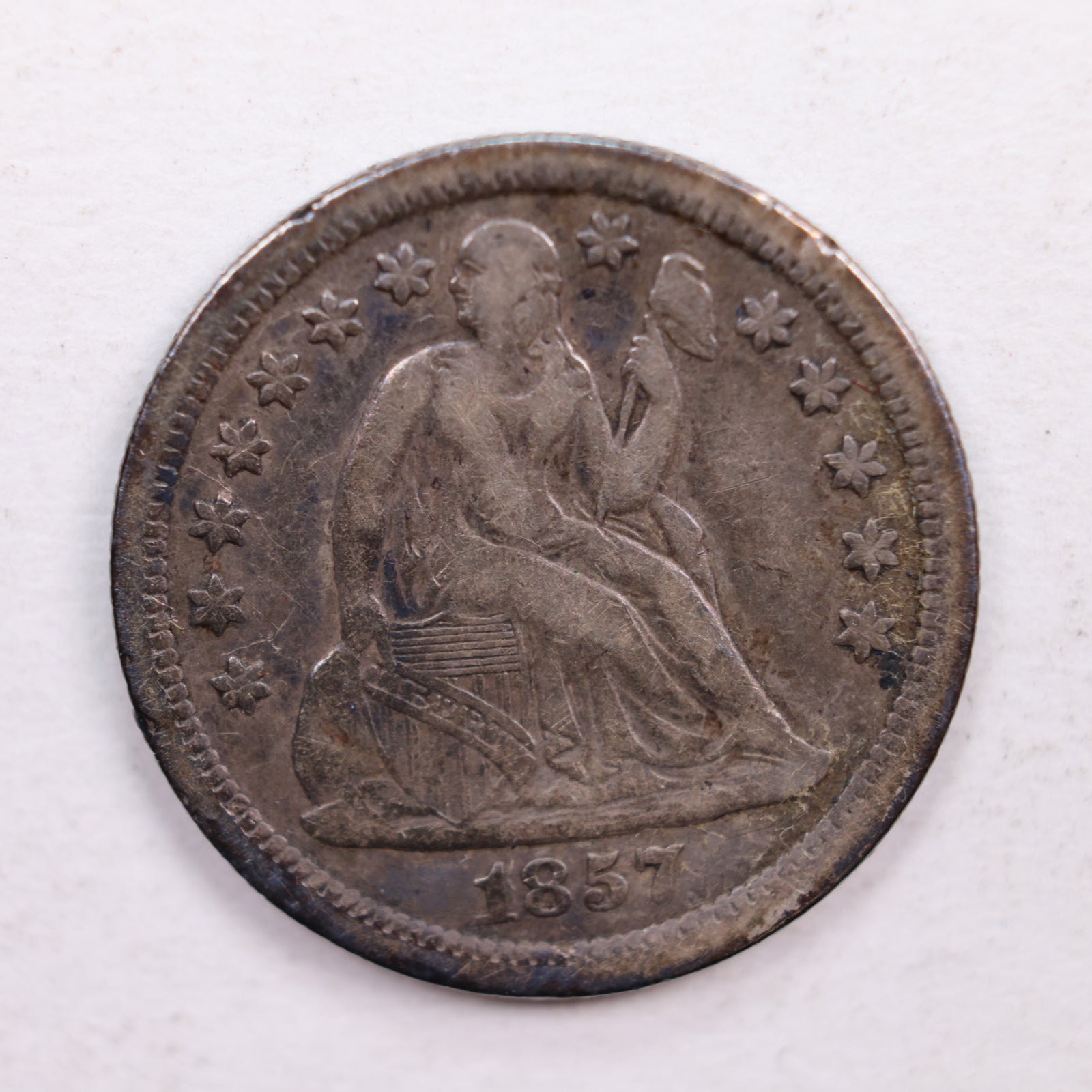 1857-O Seated Liberty Dime., Fine Circulated Coin., Store Sale #DE0381.