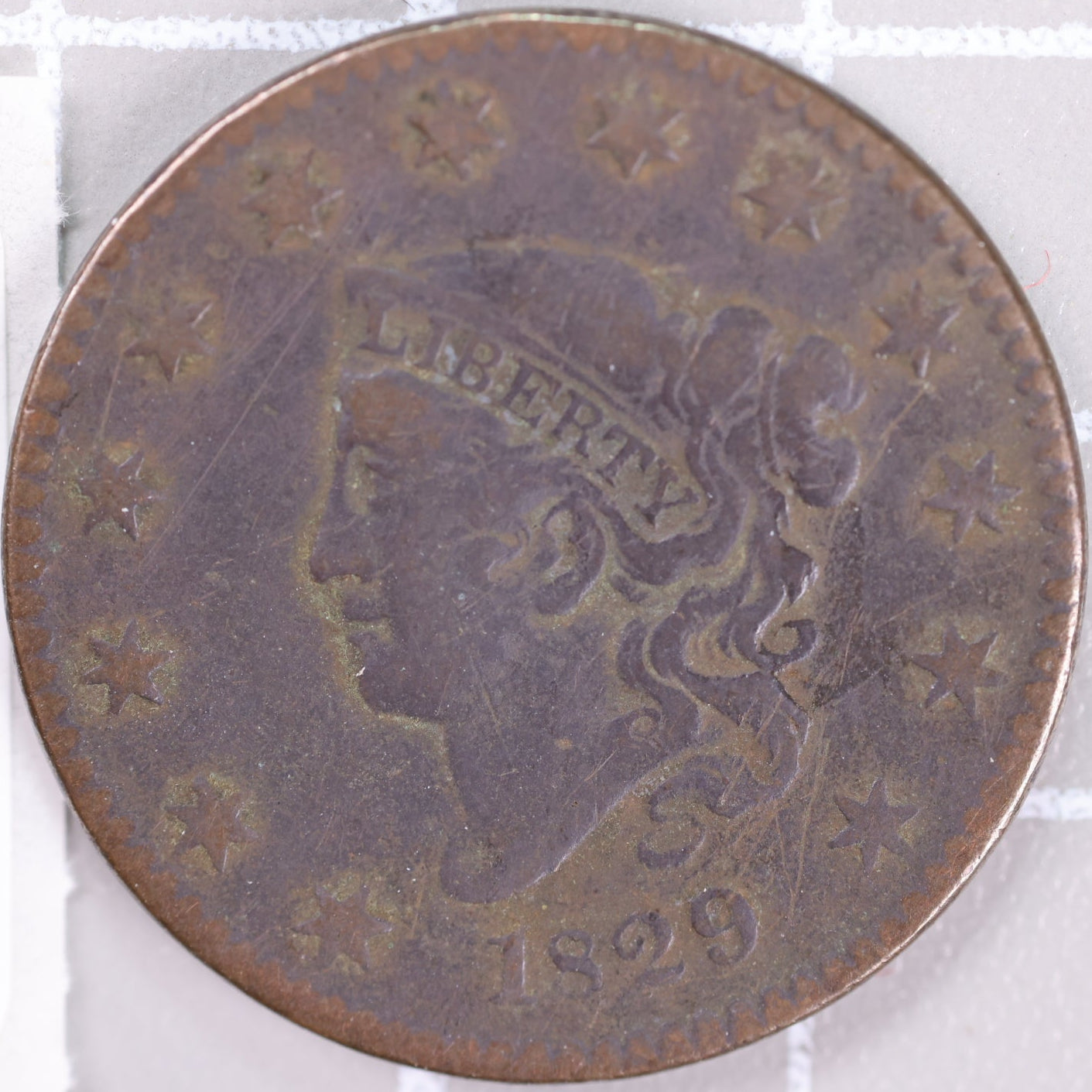 1829 Coronet Head Large Cent, Very Good Circulated Coin, Store #14472