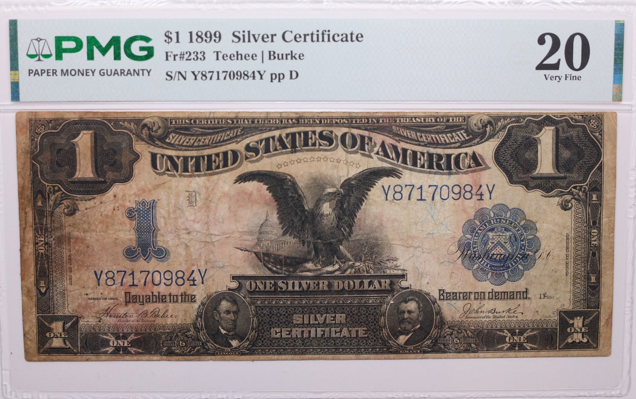 1899 $1 Silver Certificate, Fr#233, PMG VF-20, Store Sale #GLSC025