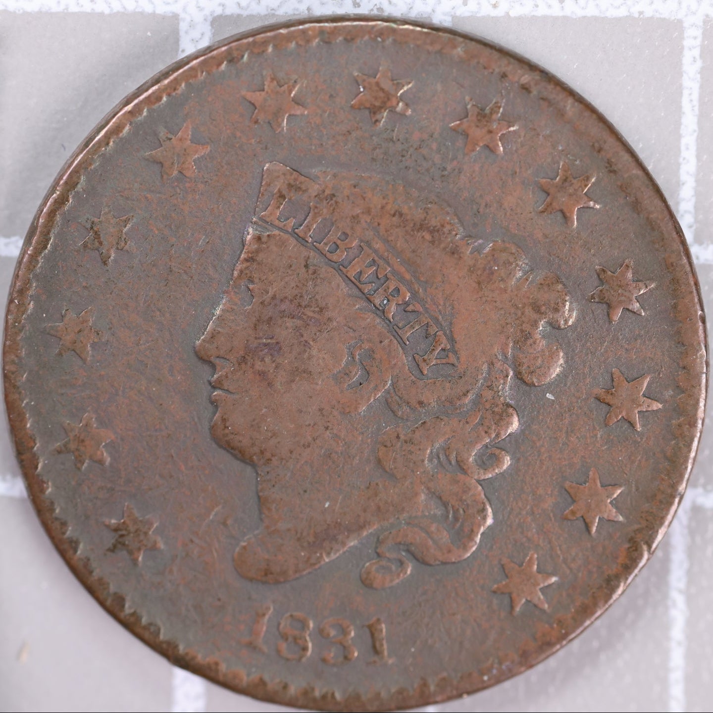 1831 Coronet Head Large Cent, Very Good Circulated Coin, Store #14479
