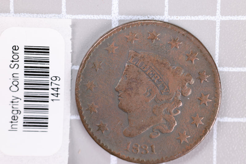 1831 Large Cent, Affordable Circulated Coin, Store Sale