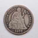 1877 Seated Liberty Dime., Very Fine Circulated Coin., Store Sale