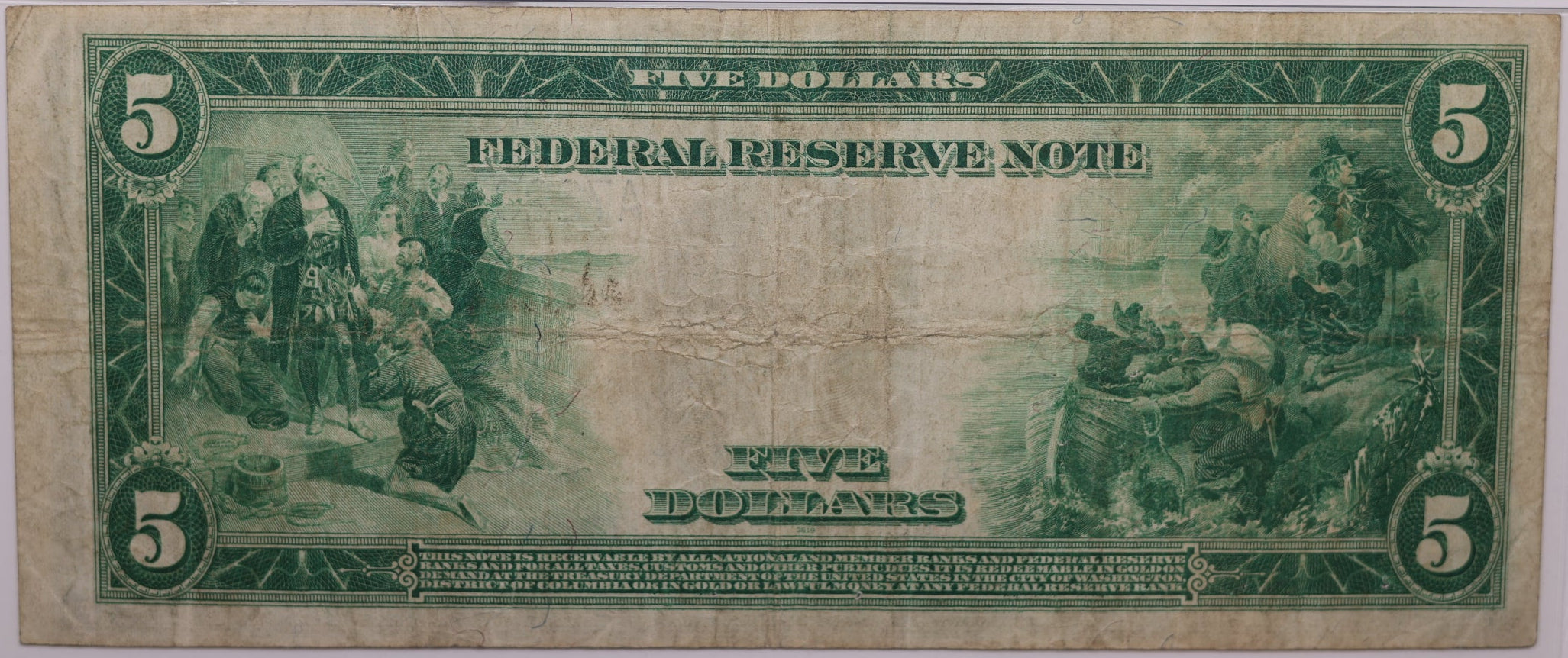 1914 $5 Federal Reserve Note, Boston, MA, Fr#847a, PMG VF-20, GFRB004