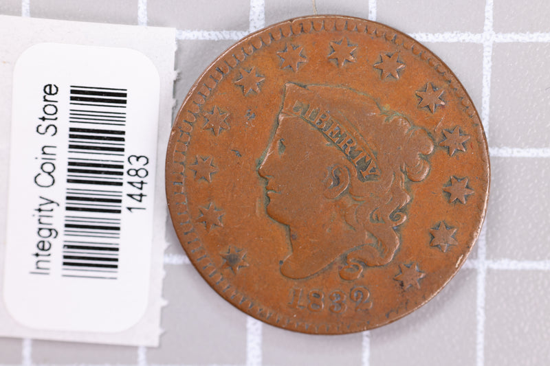 1832 Large Cent, Affordable Circulated Coin, Store Sale