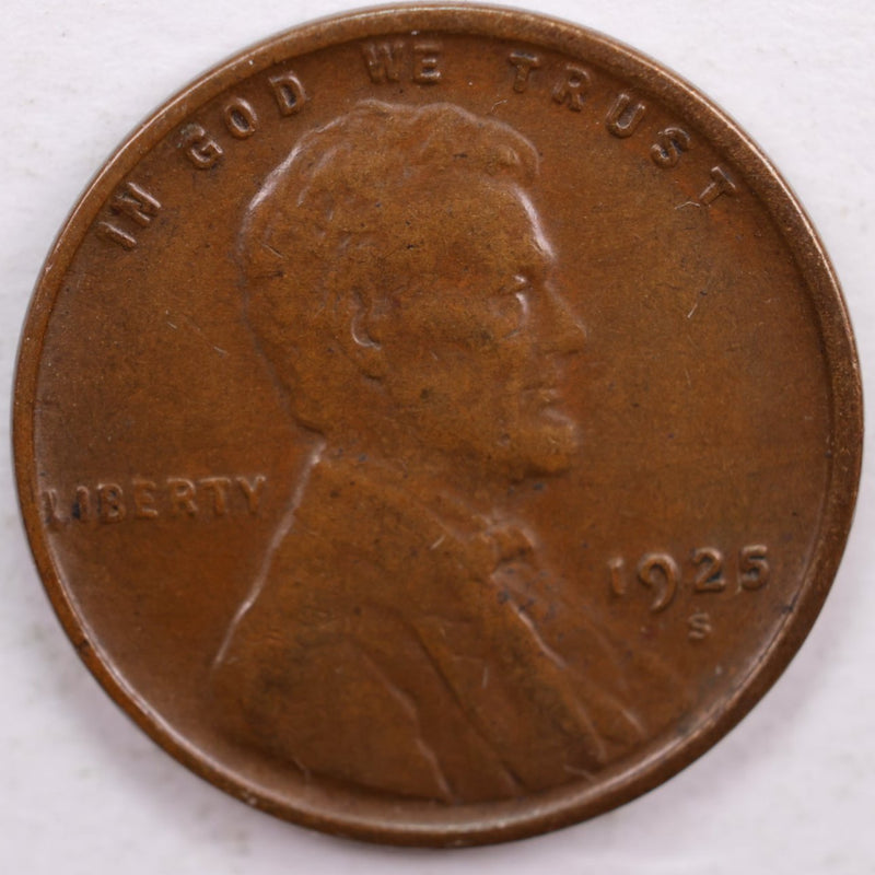 1925-S Lincoln Wheat Cent, Extra Fine Circulated Coin, Store