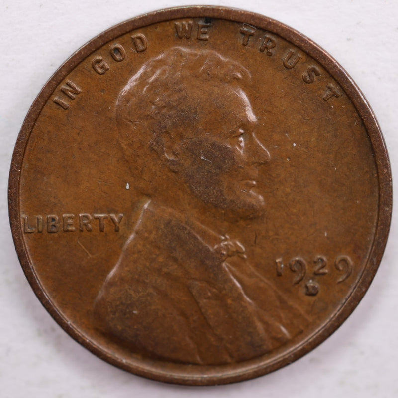 1929-D Lincoln Wheat Cent, Extra Fine Circulated Coin, Store