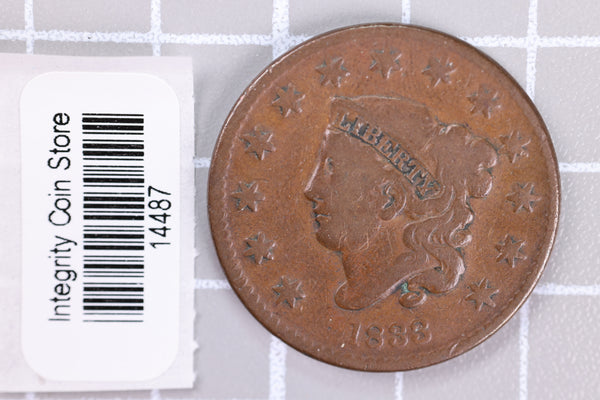 1833 Large Cent, Affordable Circulated Coin, Store Sale #14487