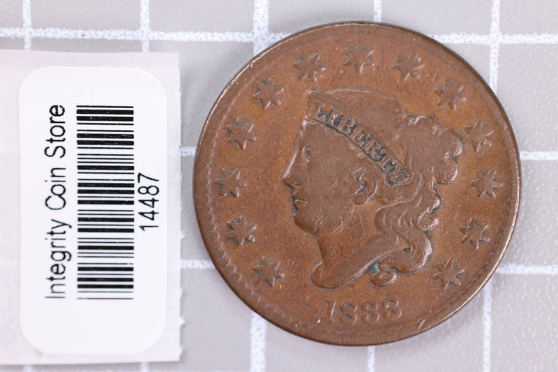 1833 Large Cent, Affordable Circulated Coin, Store Sale