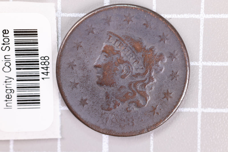 1833 Large Cent, Affordable Circulated Coin, Store Sale