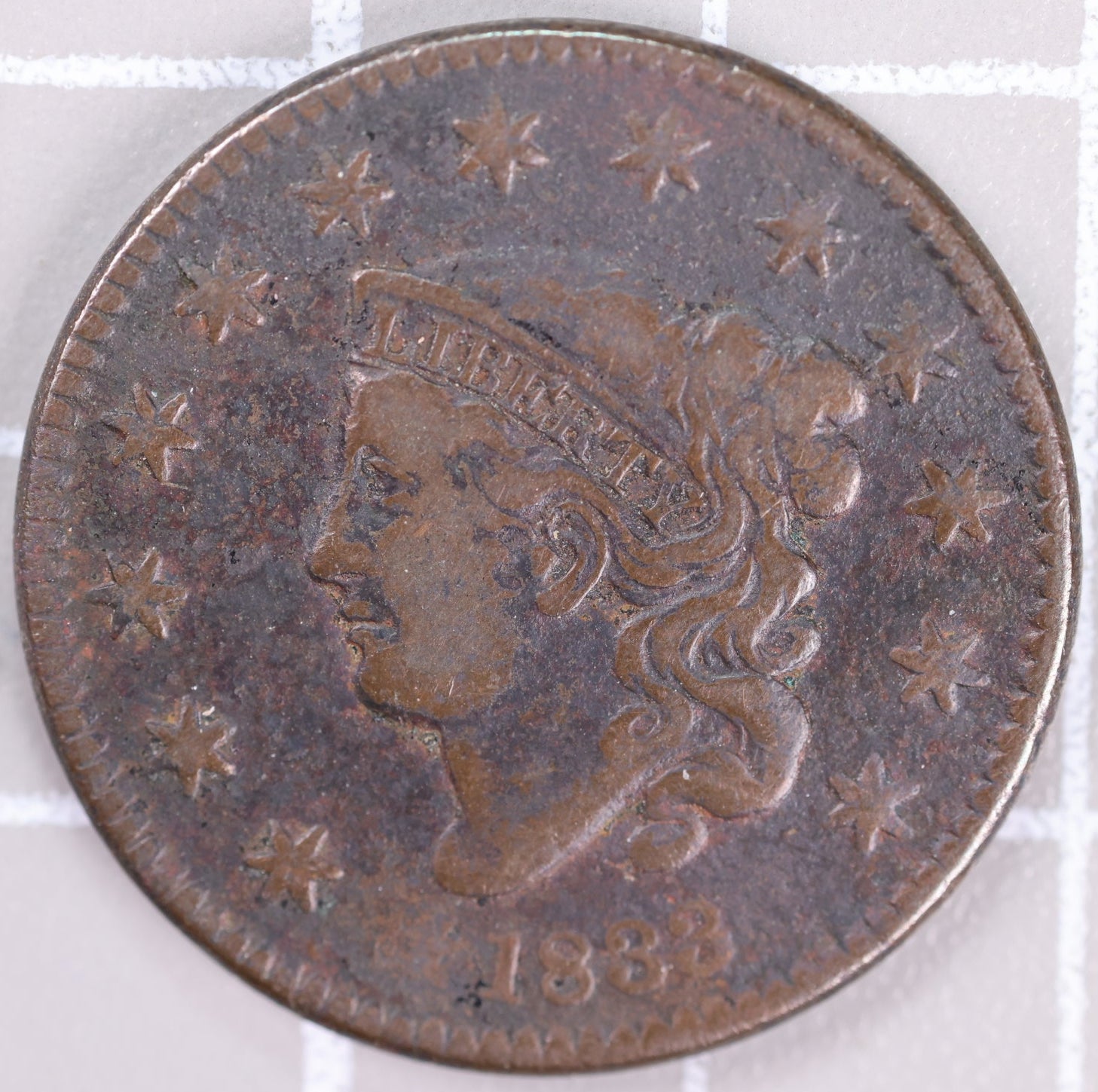1833 Large Cent, Affordable Fine+ Circulated Coin, Store Sale #CT1384