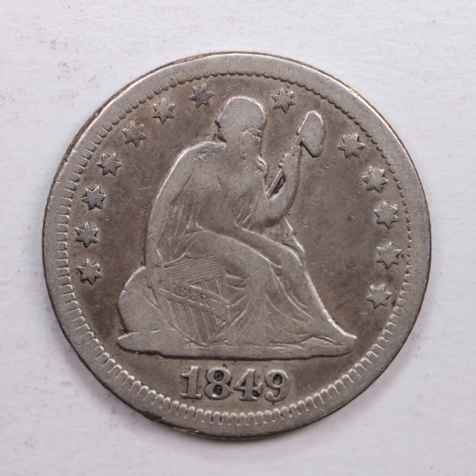 1849-O Seated Liberty Quarter, Fine Circulated Coin, Store #QR520