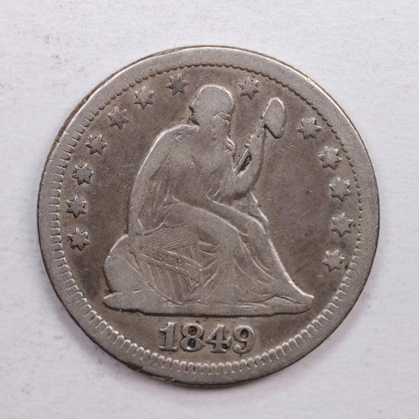 1849-O Seated Liberty Quarter, Fine Circulated Coin, Store #QR520