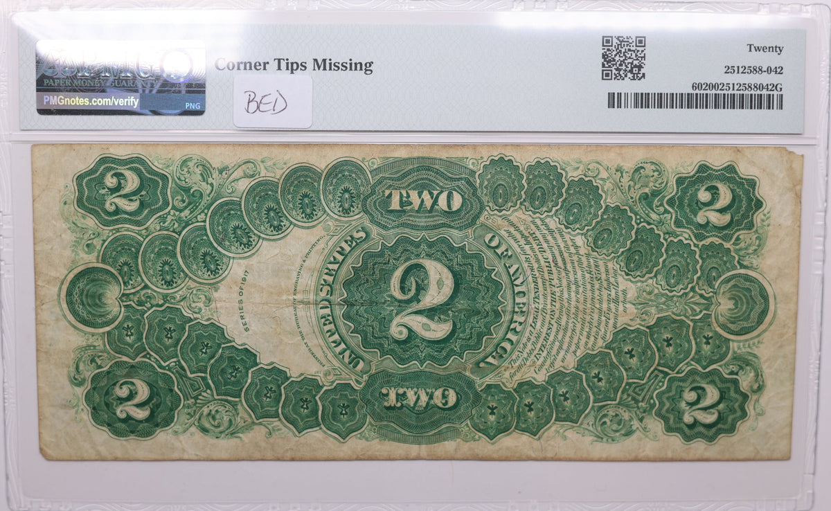 1917 $2, Legal Tender Note., Fr#60, PMG VF-20., Store #GLT004