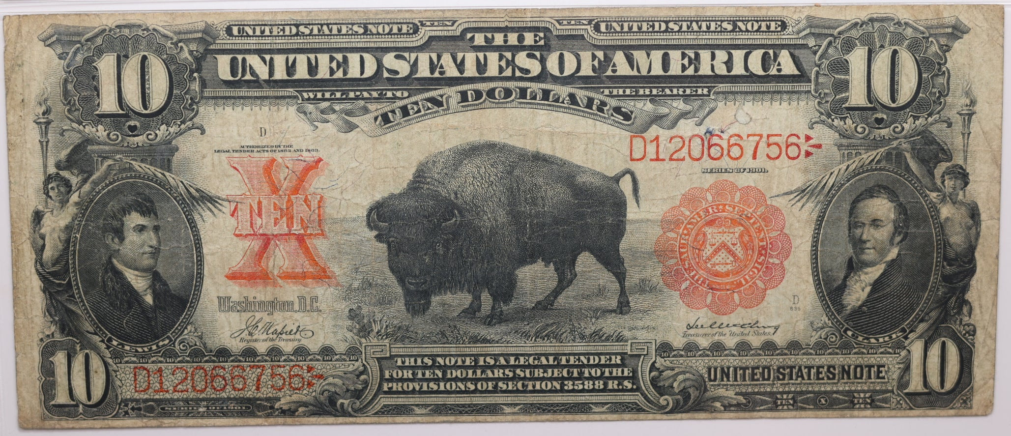 1901 $10, Legal Tender Note., Fr#118, PMG Choice Fine-15, Store #GLT006