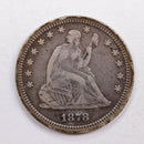 1878 Seated Liberty Quarter., Very Fine Circulated Silver Coin., Store