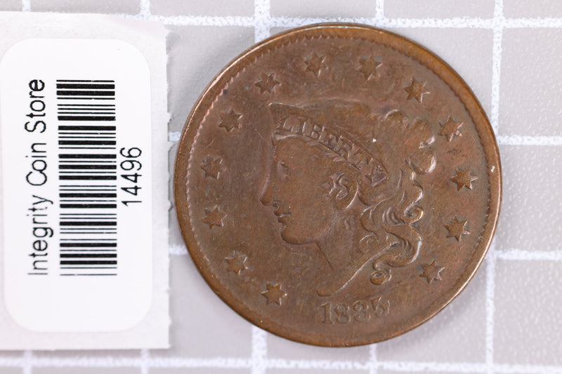 1835 Large Cent, Affordable Circulated Coin, Store Sale