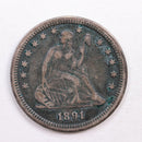 1891-S Seated Liberty Quarter., Very Fine Circulated Silver Coin., Store