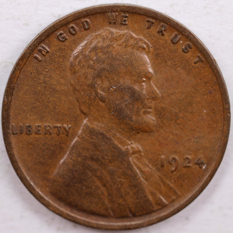 1924 Lincoln Wheat Cent, Extra Fine Circulated Coin, Store