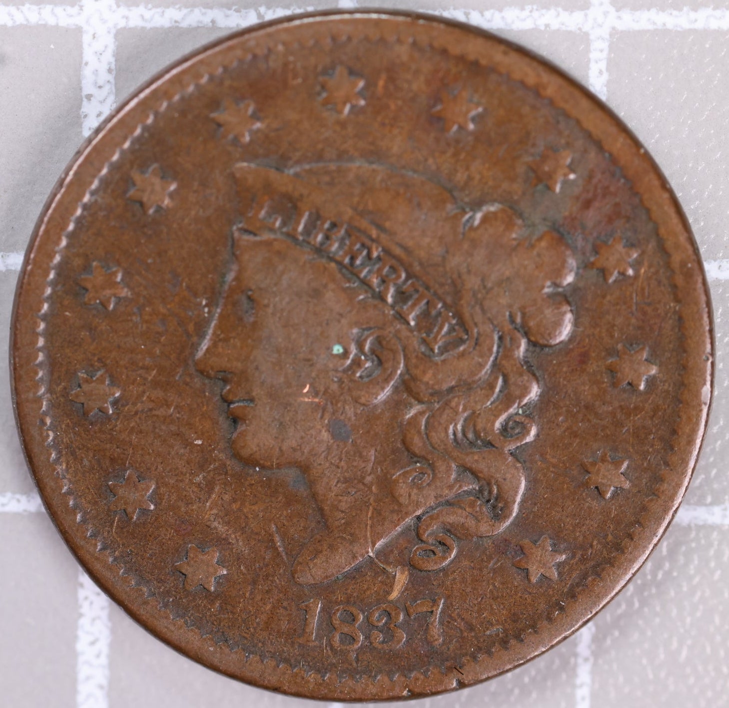 1837 Large Cent, Affordable Very Fine Circulated Coin, Store Sale #CT1387