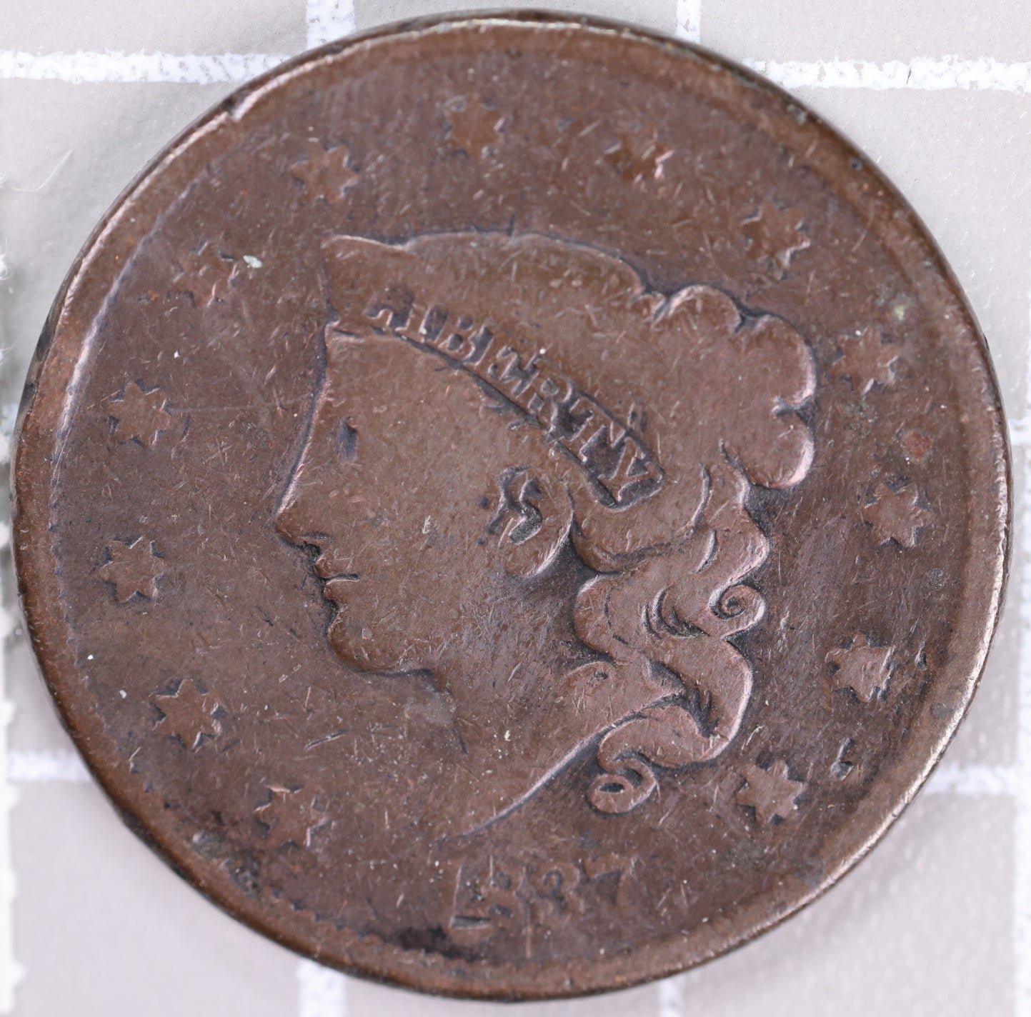 1837 Large Cent, Affordable Fine Circulated Coin, Store Sale #CT1388