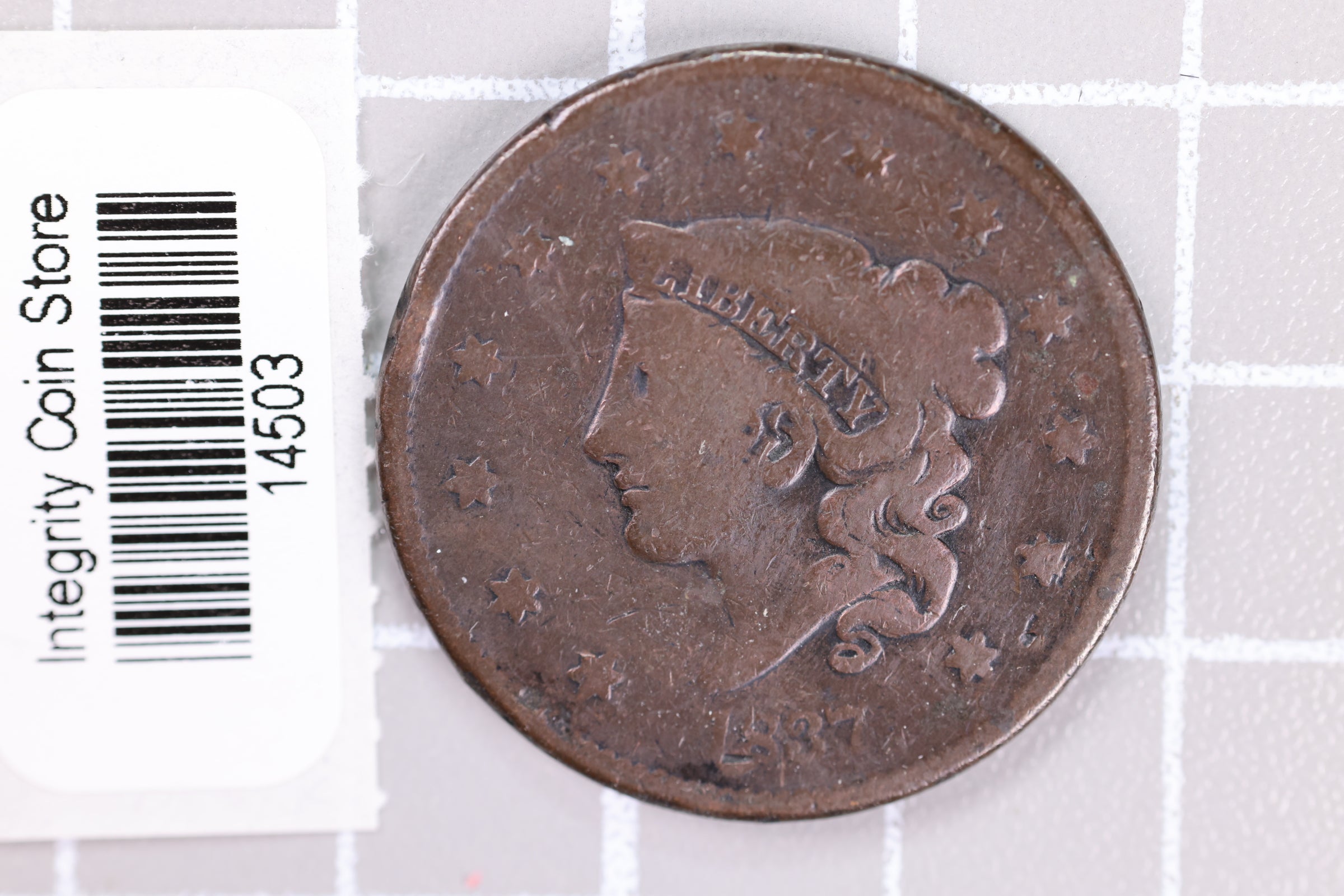 1837 Large Cent, Affordable Circulated Coin, Store Sale #14503