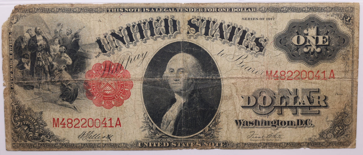 1917 $1, Legal Tender Note., Fr#38m, PMG F-12, Store #GLT010