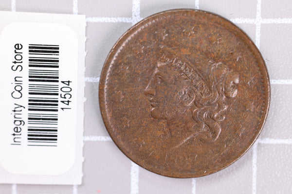 1837 Large Cent, Affordable Circulated Coin, Store Sale #14504