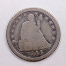 1844-O Seated Liberty Quarter., About Good Circulated Silver Coin., Store