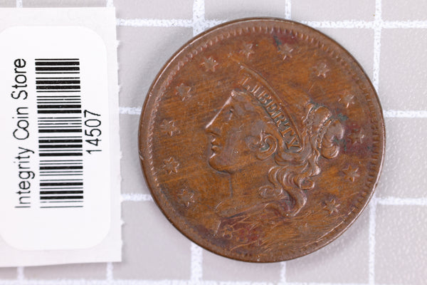 1837 Large Cent, Affordable Circulated Coin, Store Sale #14507