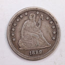 1888-S Seated Liberty Quarter., Very Fine Circulated Coin., Store
