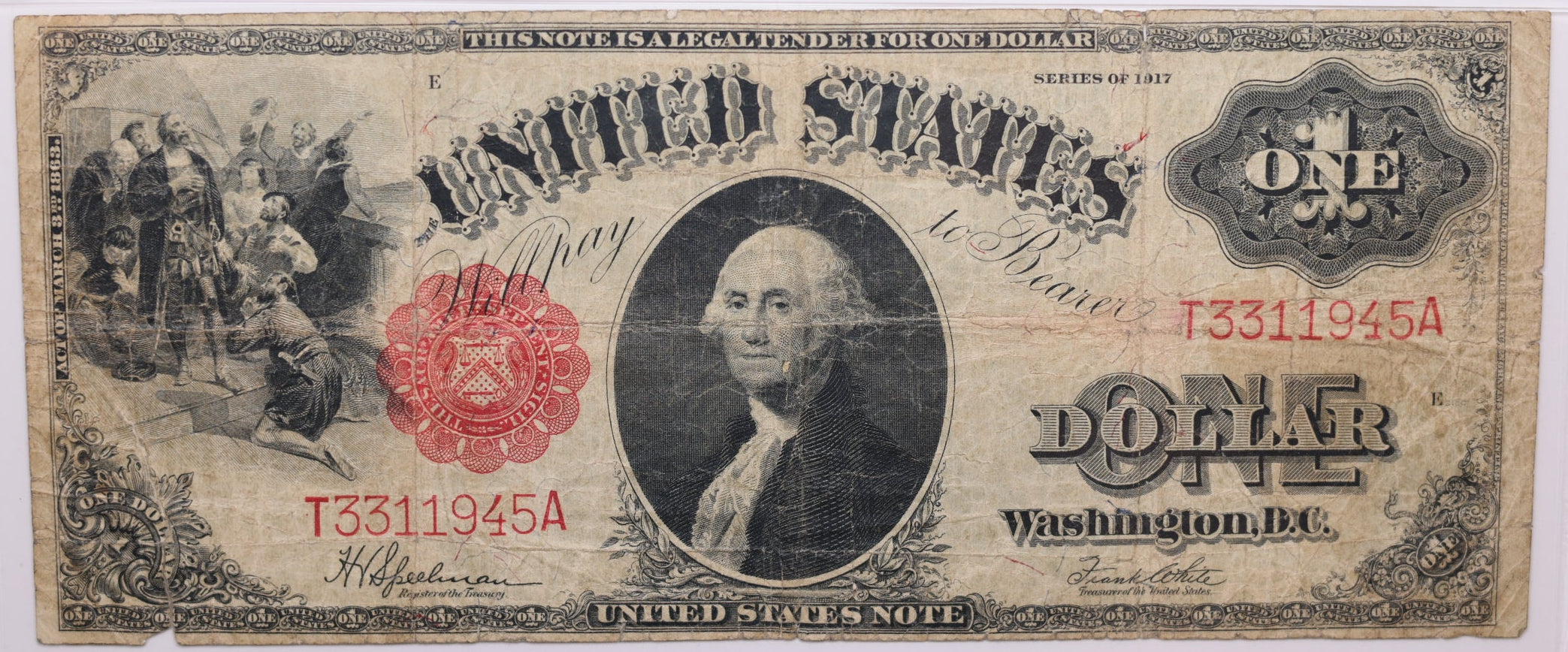 1917 $1, Legal Tender Note, Fr#39 New, PMG Choice F-15, Store #GLT012