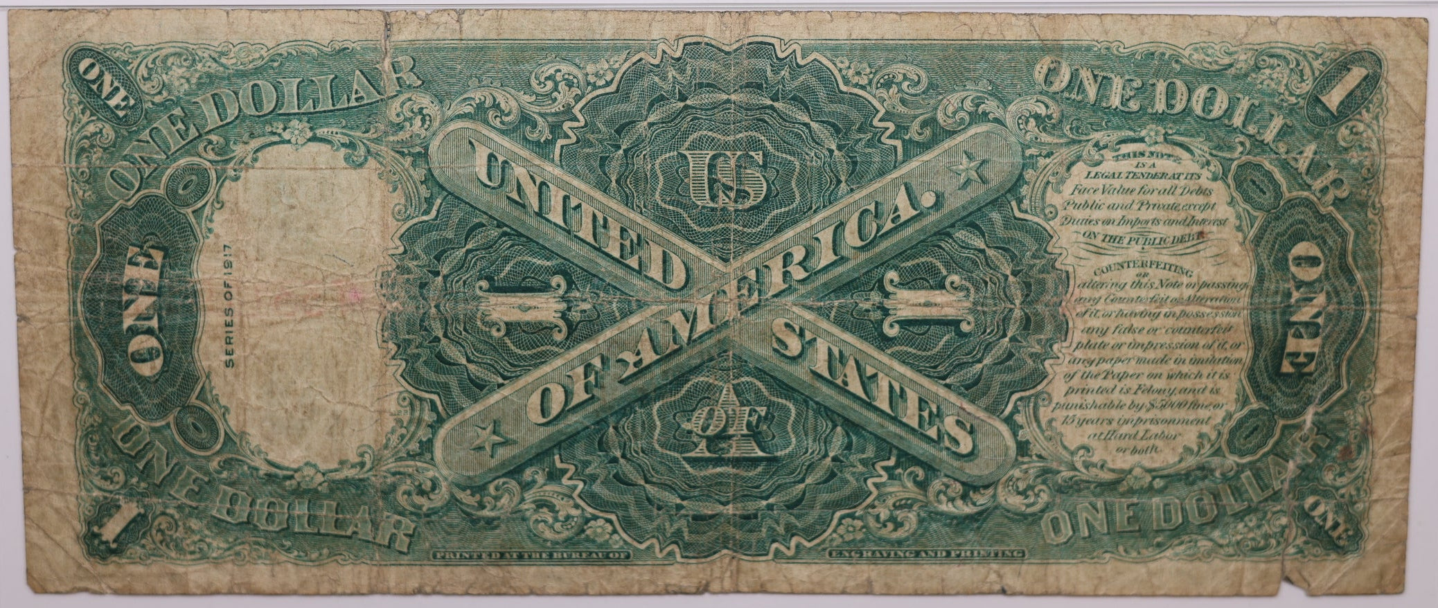 1917 $1, Legal Tender Note, Fr#39 New, PMG Choice F-15, Store #GLT012