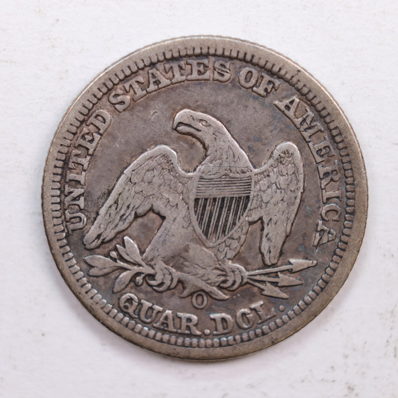 1856-O Seated Liberty Quarter., Extra Fine Circulated Coin., Store #QR537.