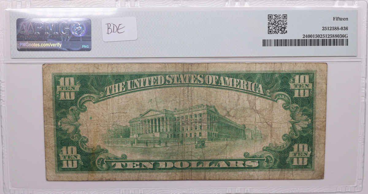 1928 $10 Gold Certificate, FR#2400 (AA Block), PMG Choice Fine-15, Store Sale #GCE002