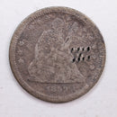 1859-S Seated Liberty Quarter., Very Good Details, Circulated Coin., Store