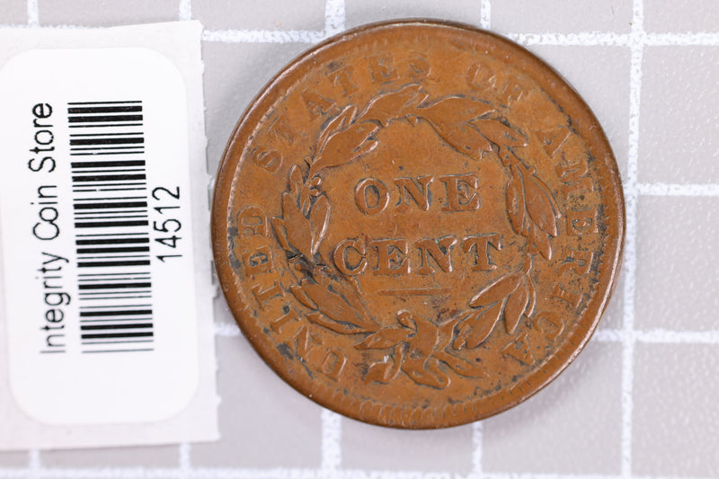 1838 Large Cent, Affordable Circulated Coin, Store Sale