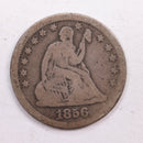 1856 Seated Liberty Quarter., Very Good Circulated Coin., Store