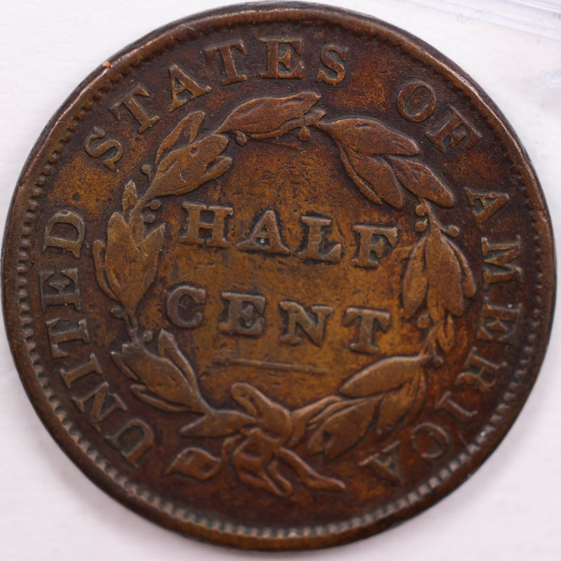 1834 Classic Head Half Cent, Very Fine Circulated Coin, Store