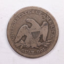 1856 Seated Liberty Quarter., Very Good Circulated Coin., Store