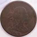 1806 Draped Bust Half Cent, Very Good Circulated Coin, Store