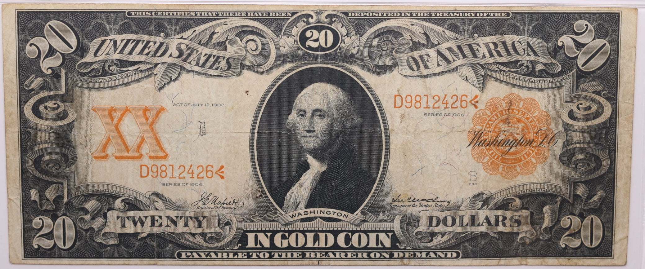 1906 $20 Gold Certificate, FR#1183, PMG Very Fine-20, Store Sale #GCE011