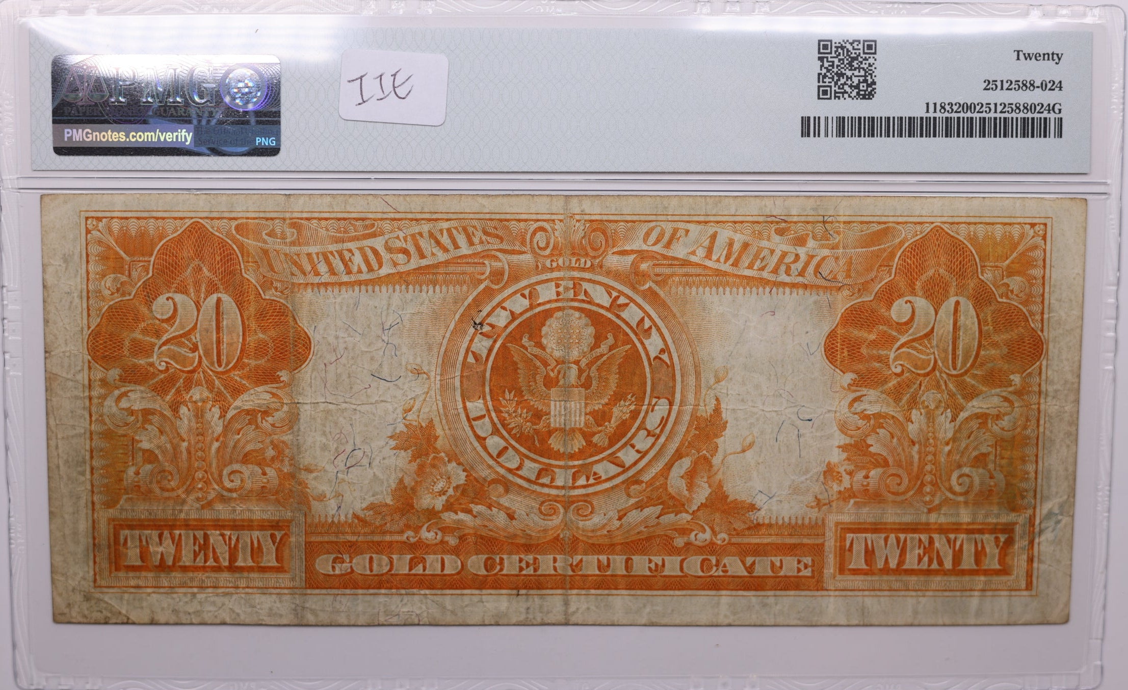 1906 $20 Gold Certificate, FR#1183, PMG Very Fine-20, Store Sale #GCE011