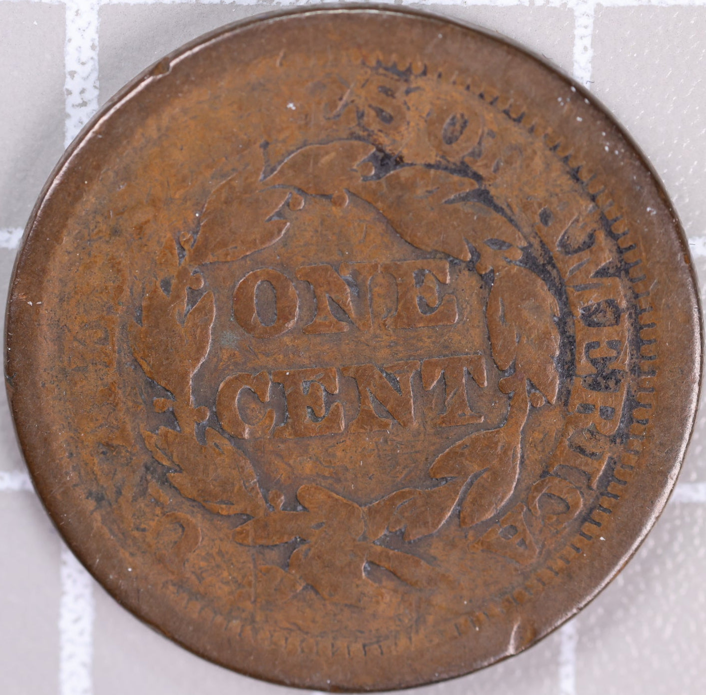 1843 Braided Hair Large Cent, Good Circulated Coin, Store #14520