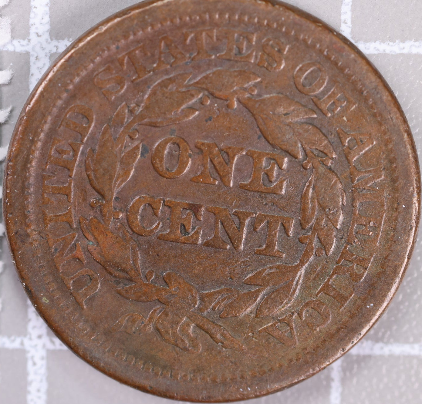 1844/81 Braided Hair Large Cent, Fine Circulated Coin, Store #14521